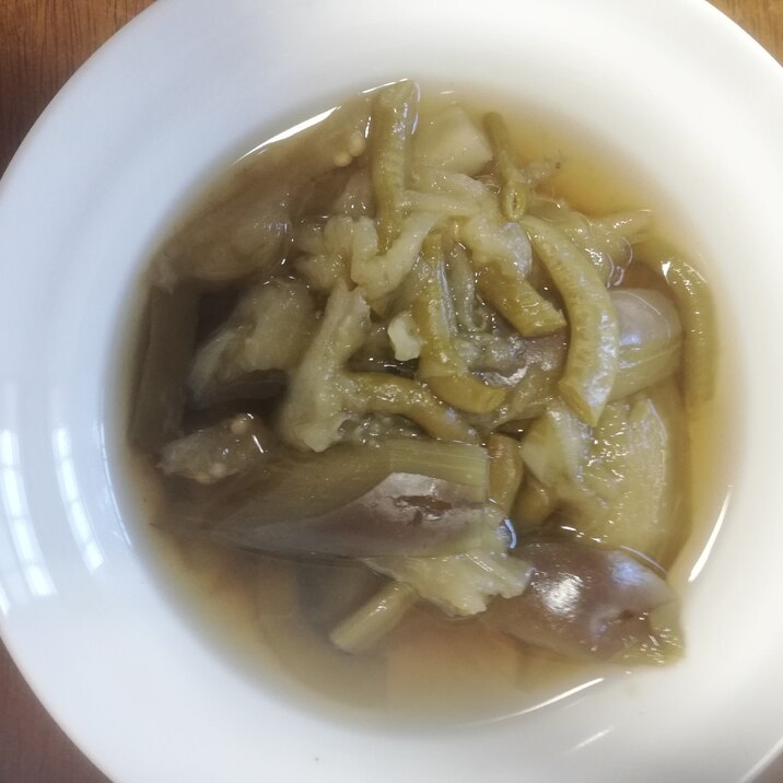 茄子といんげんの煮浸し